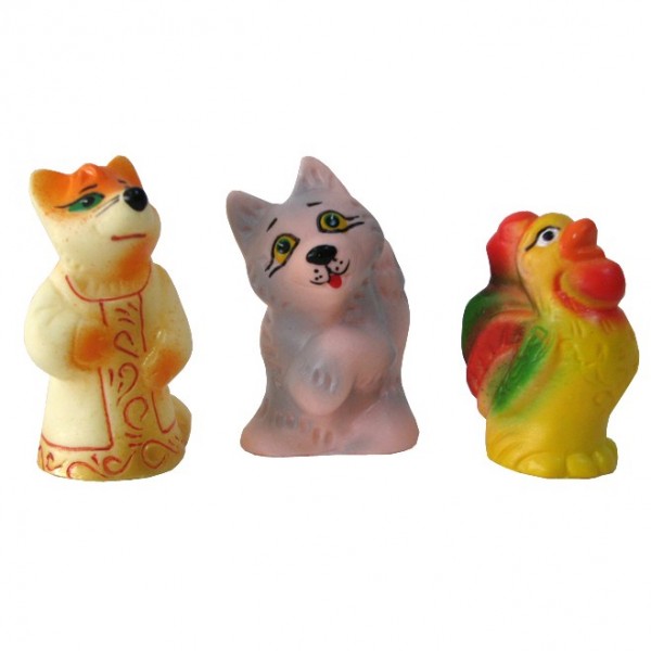 Набор резиновых игрушек Кот, лиса и петух СИ-354