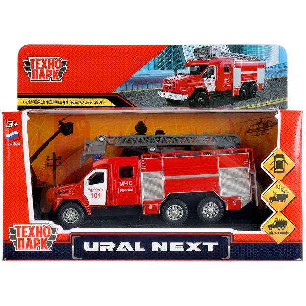 Модель URALNEXT-16-FIR УРАЛ NEXT Пожарная АЦ красная Технопарк в коробке