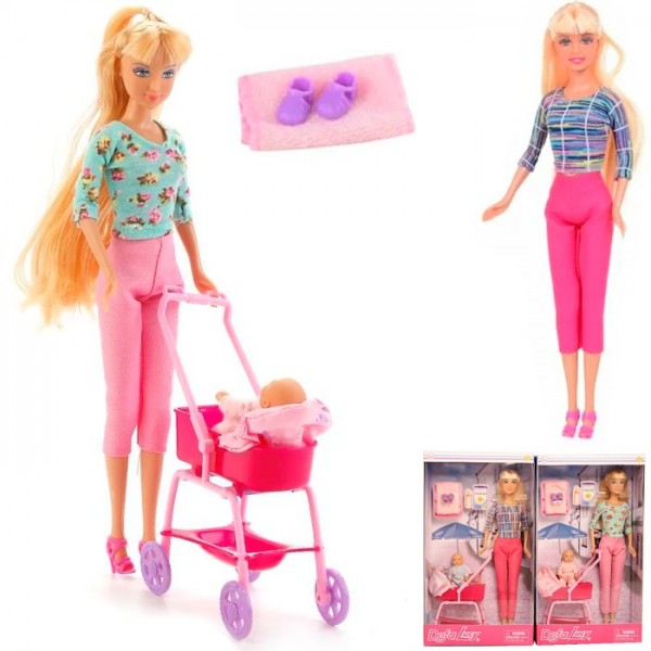 Кукла 8358 с коляской и ребенком Defa Lusy 