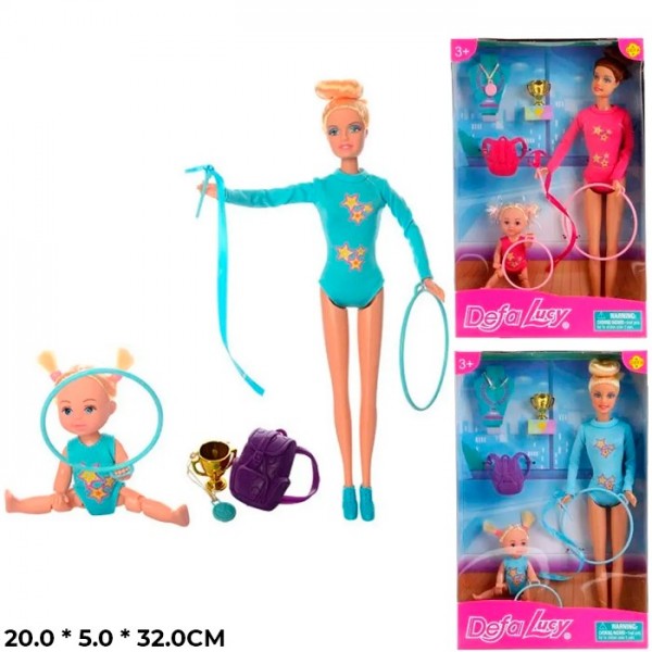 Кукла 8353 Спортивная гимнастика с ребенком, с аксесс. Defa Lusy