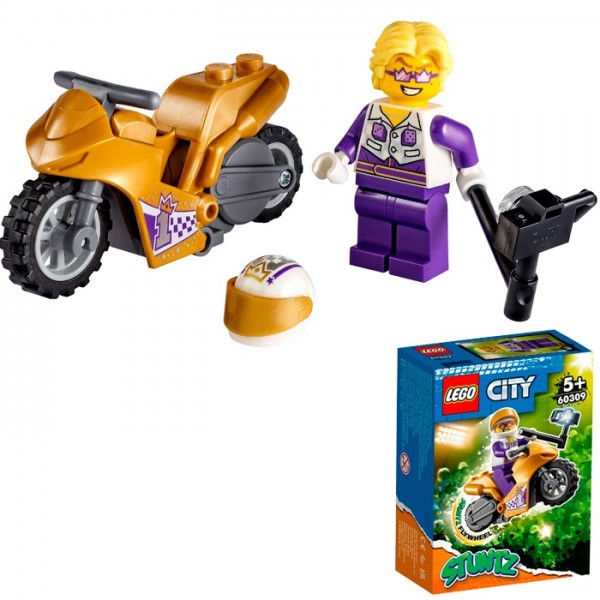 Конструктор LEGO 60309 Город Трюковый мотоцикл с экшн-камерой