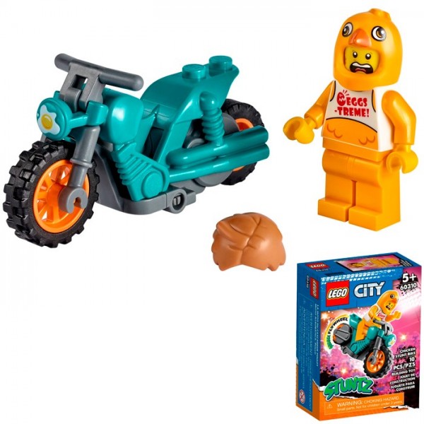 Конструктор LEGO 60310 Город Трюковый мотоцикл с цыплёнком