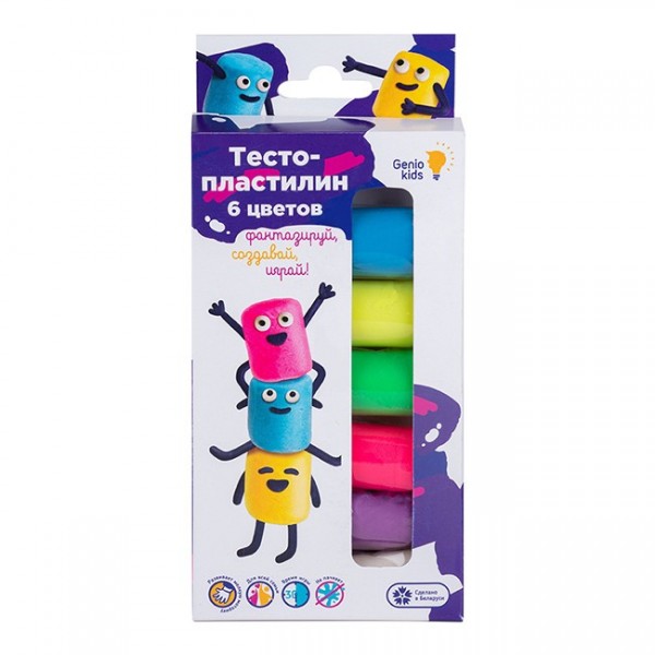 Набор для творчества Тесто-пластилин 6 цветов ТА1090 /Genio Kids