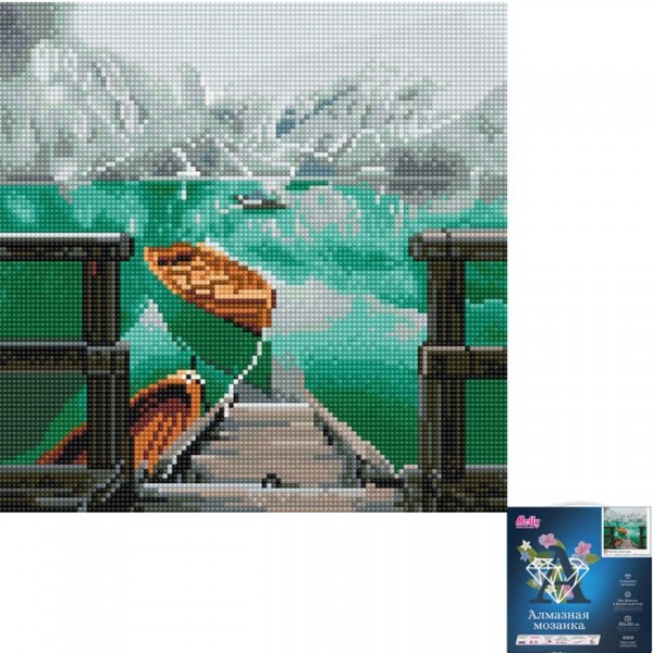 Набор для творчества Картина мозаикой Пристань горного озера 30*30 см KM0694