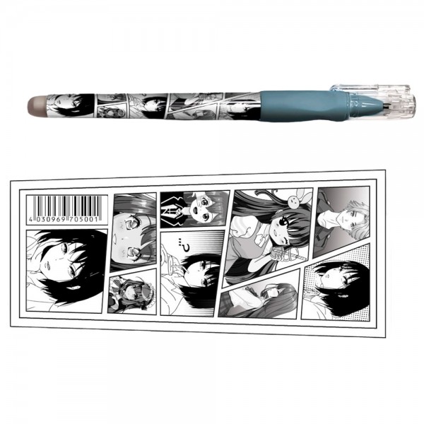 Ручка гелевая синий 0,5 мм Аниме Монохром со стираемыми чернилами 70500