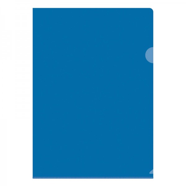 Папка-уголок OfficeSpace, А4, 100мкм, прозрачная синяя 254337
