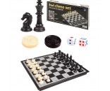 Шахматы, шашки, нарды пластиковые на магните 27х27см. И-0150